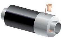 Труба ППУ ПЭ с металлической заглушкой изоляции и кабелем вывода Ст17Г1С-У 630х10