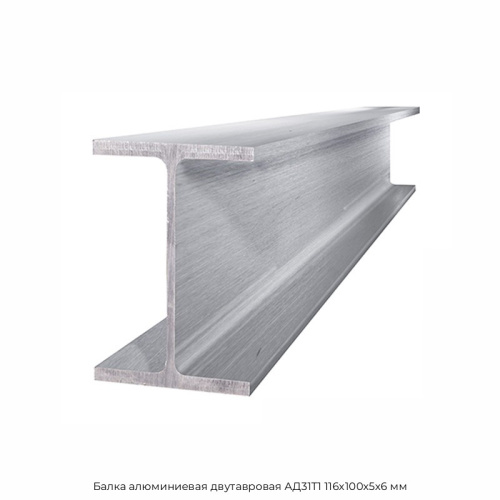 Балка алюминиевая двутавровая АД31Т1 116x100х5x6 мм