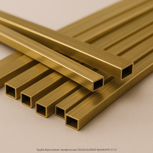 Труба бронзовая профильная 20х20х2х3000 БрАЖМ10-3-1.5