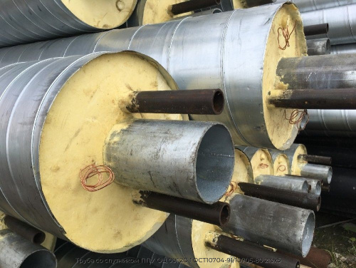 Труба со спутником ППУ ОЦ 09Г2С ГОСТ10704-91/10705-80 219x5 Труба со спутником ППУ ОЦ 09Г2С ГОСТ10704-91/10705-80 219x5
