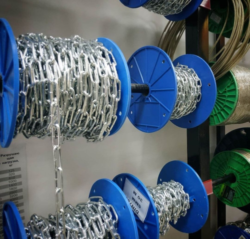Цепь металлическая длиннозвенная 10 DIN 763 оцинкованная 1000 м фото 2